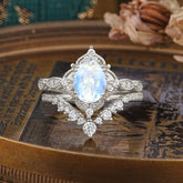 Gorgeous Oval Cut Moonstone Engagement Ring